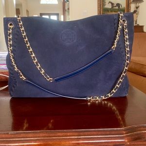 Navy Suede Tory Burch Satchel